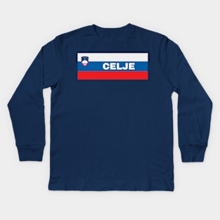 Celje City in Slovenian Flag Kids Long Sleeve T-Shirt